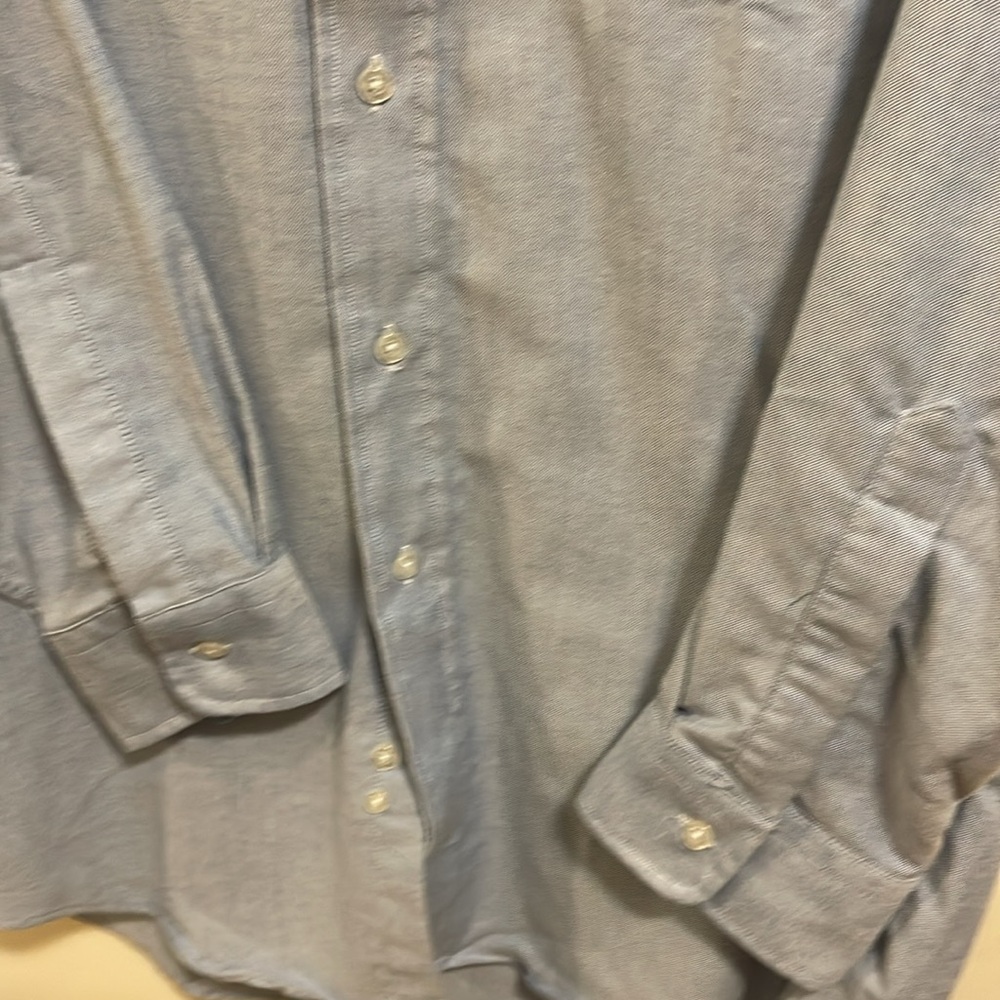 Free!! L.L.Bean 17-34 men’s vintage faded denim work dress button shirt - Picture 5 of 5
